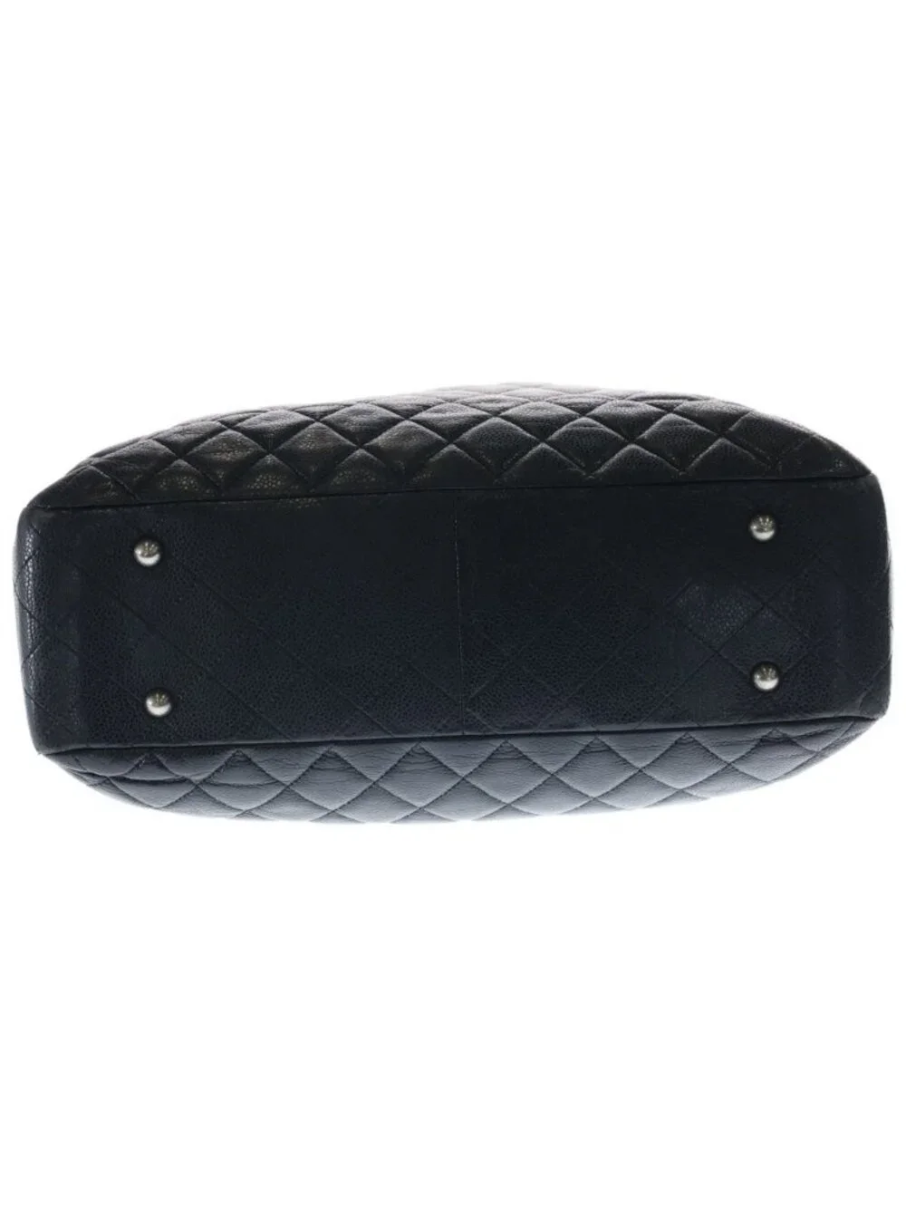 ★SOLD★ Chanel CC Logo Quilted Tote Chain Black Caviar Leather Silver - Picture 4 of 6